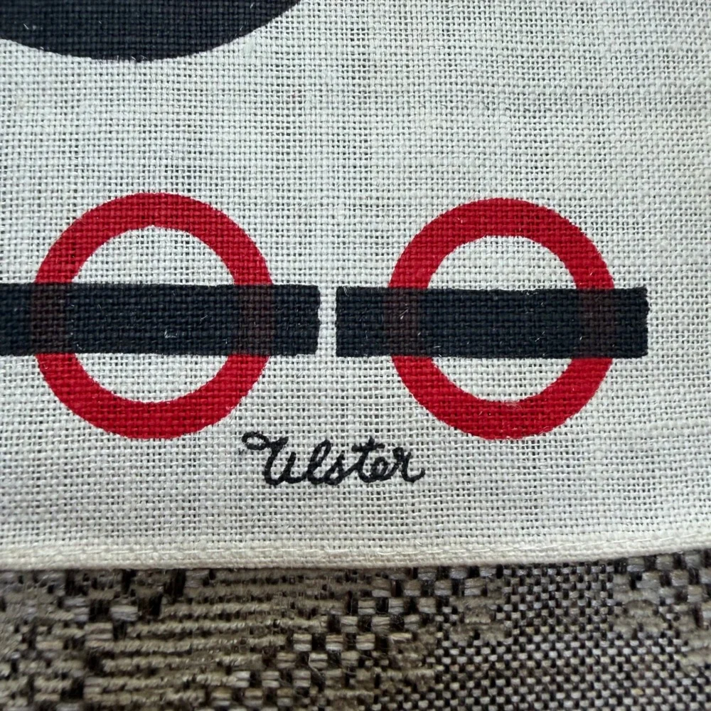 Vintage Ulster Irish Linen Tea Towel London Routemaster Bus Double Decker 21x30